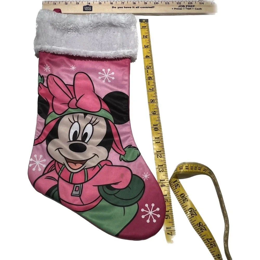 Minnie Mouse Pink‎ with White Faux Fur Disney Christmas Stocking